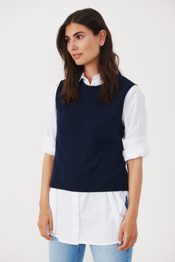 Part Two Knitted waistcoat Dark Navy – Shop Dark Navy Knitted waistcoat ...