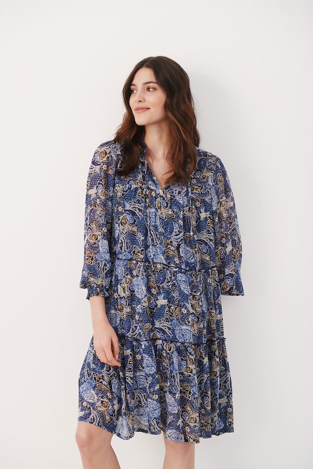 Part Two RandysPW Dress Dark Navy Ornament Print – Shop Dark Navy ...