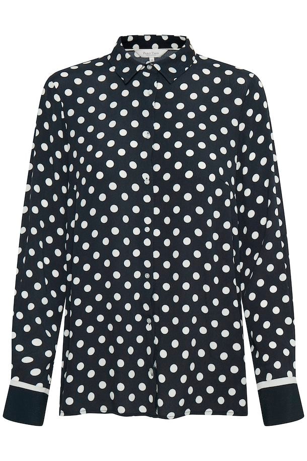 Part Two BirgithPW Shirt Dot Print, Dark Navy. – Shop Dot Print, Dark ...