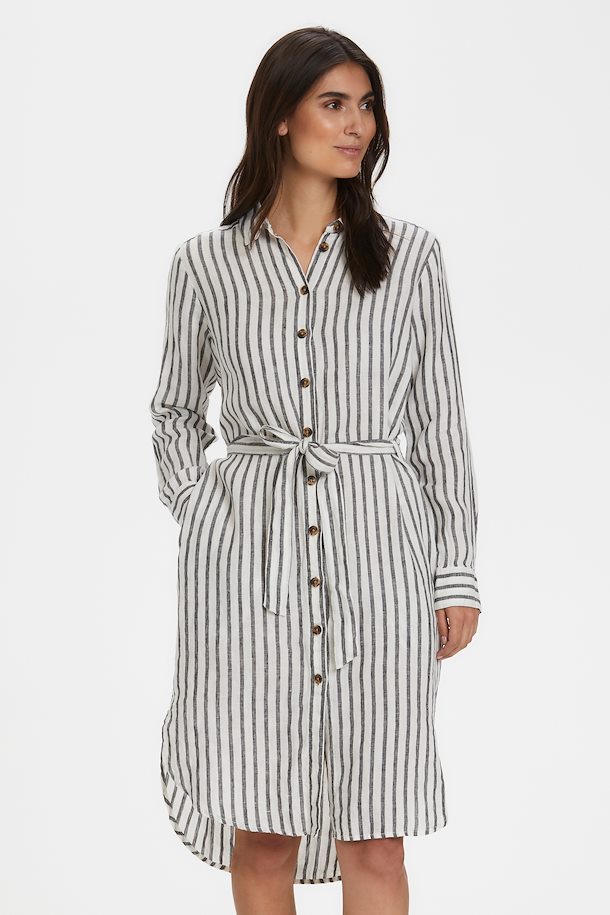 Part Two BondiePW Dress Linen Stripe Black – Shop Linen Stripe Black ...