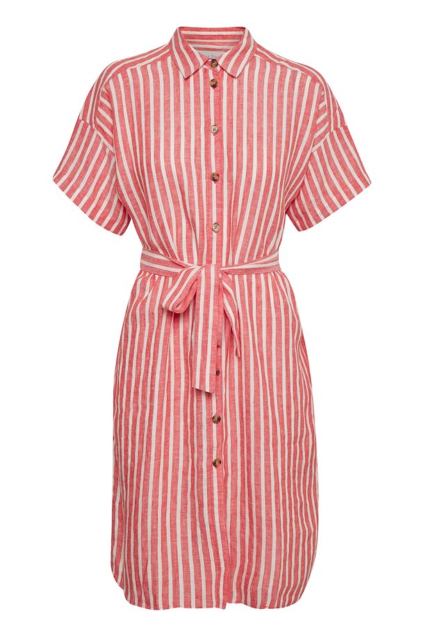 Part Two Dress Linen Y/D Stripe Red – Shop Linen Y/D Stripe Red Dress ...