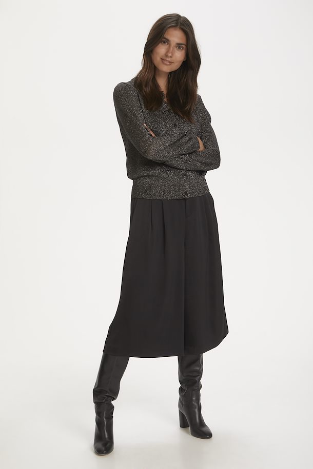 one shoulder lurex black